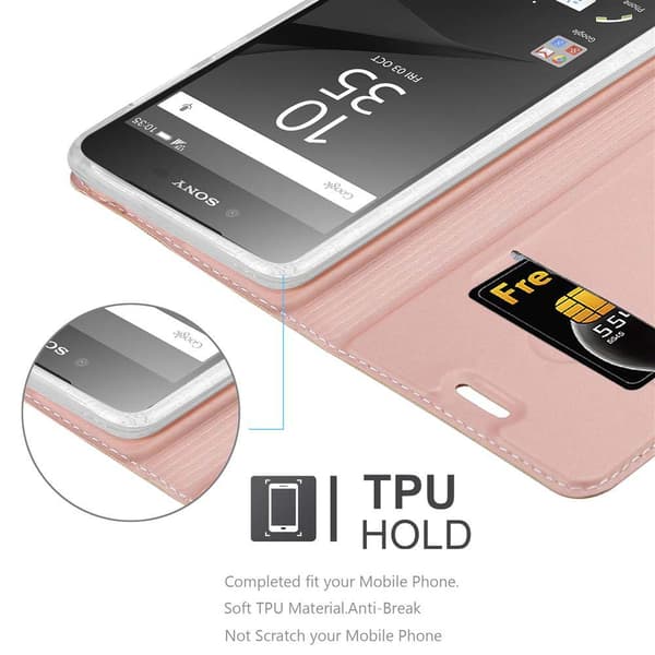 Deksel til Sony Xperia Z5 PREMIUM Lommebokdeksel med magnetisk lukking, stativfunksjon og kortlomme