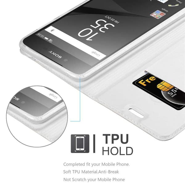 Deksel til Sony Xperia Z5 PREMIUM Lommebokdeksel med magnetisk lukking, stativfunksjon og kortlomme