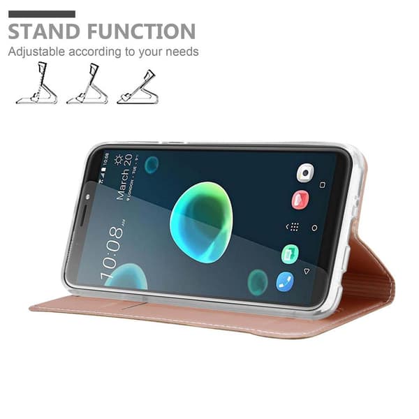HTC Desire 12 PLUS Suojakotelo Suojakuori Lompakkokotelo Matkapuhelinkotelo jossa magneettisuljenta, jalusta-toiminto ja korttitasku