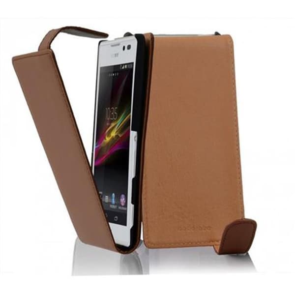 Sony Xperia C Skal Fodral i flipdesign Mobilskydd av smidigt konstläder Case Cover