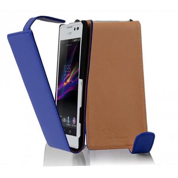 Sony Xperia C Skal Fodral i flipdesign Mobilskydd av smidigt konstläder Case Cover