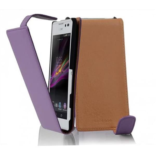 Sony Xperia C Skal Fodral i flipdesign Mobilskydd av smidigt konstläder Case Cover