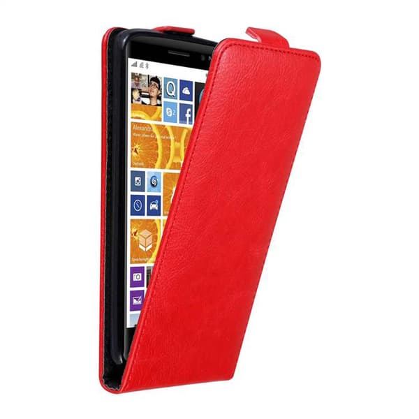 Nokia Lumia 830 Suojakotelo Suojakuori Lompakkokotelo Matkapuhelinkotelo flip muotoilu magneettisuljenta OMENAN PUNAINEN