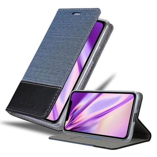 Deksel til Apple iPhone 11 PRO Lommebokdeksel med magnetisk lukking, stativfunksjon og kortlomme MØRKE BLÅ SORT