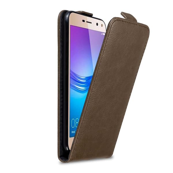 Huawei Y5 2017 / Y6 2017 Suojakotelo Suojakuori Lompakkokotelo Matkapuhelinkotelo flip muotoilu magneettisuljenta KAHVIN RUSKEA