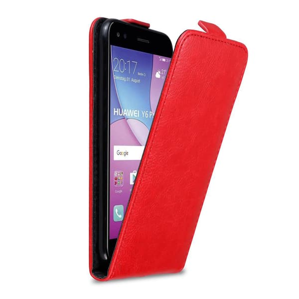 Huawei Y6 PRO 2017 Pungetui Flip Cover () ÆBLE RØD