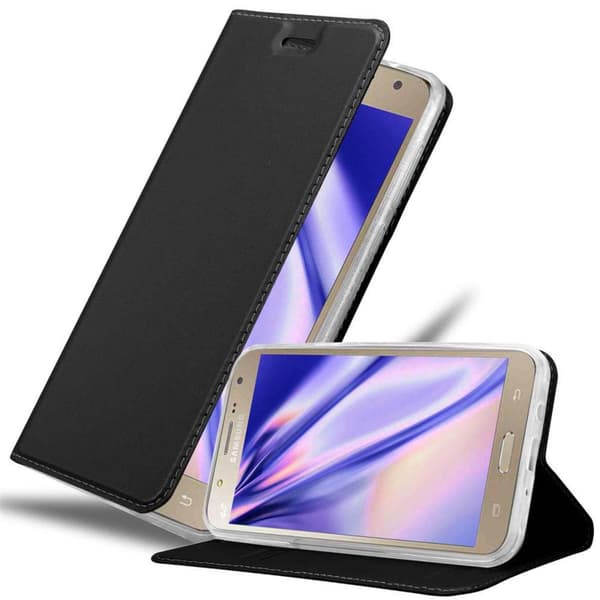Samsung Galaxy J7 2015 Skal Fodral med magnetisk stängning, ståfunktion och kortficka Mobilskydd