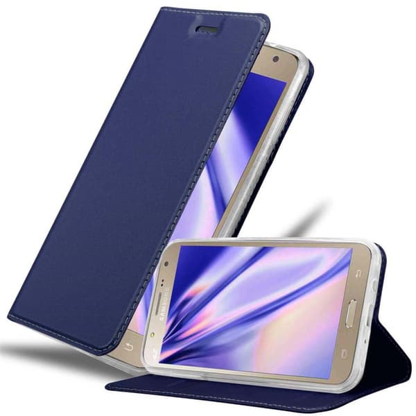 Samsung Galaxy J7 2015 Skal Fodral med magnetisk stängning, ståfunktion och kortficka Mobilskydd