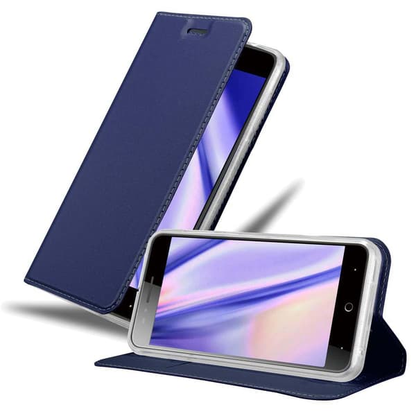 ZTE Blade A612 Suojakotelo Suojakuori Lompakkokotelo Matkapuhelinkotelo jossa magneettisuljenta, jalusta-toiminto ja korttitasku LUOKKAINEN TUMMIEN SININEN