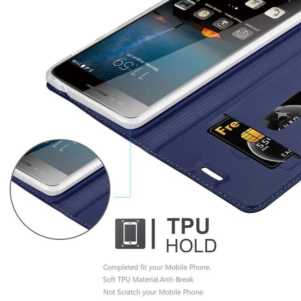ZTE Blade A612 Suojakotelo Suojakuori Lompakkokotelo Matkapuhelinkotelo jossa magneettisuljenta, jalusta-toiminto ja korttitasku