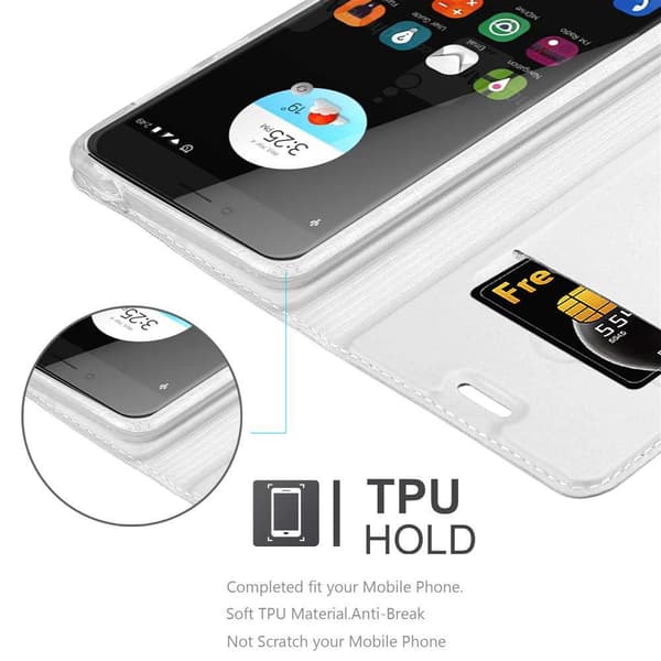 ZTE Blade V7 Suojakotelo Suojakuori Lompakkokotelo Matkapuhelinkotelo jossa magneettisuljenta, jalusta-toiminto ja korttitasku