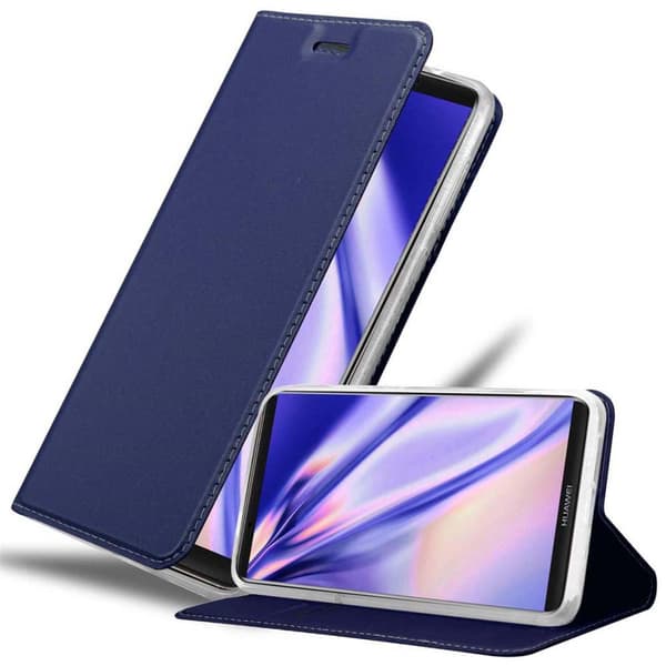 Huawei MATE 10 PRO Suojakotelo Suojakuori Lompakkokotelo Matkapuhelinkotelo jossa magneettisuljenta, jalusta-toiminto ja korttitasku LUOKKAINEN TUMMIEN SININEN
