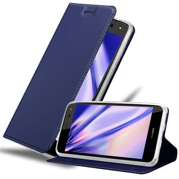 Huawei Y5 2017 / Y6 2017 Skal Fodral med magnetisk stängning, ståfunktion och kortficka Mobilskydd CLASSY MÖRK BLÅ