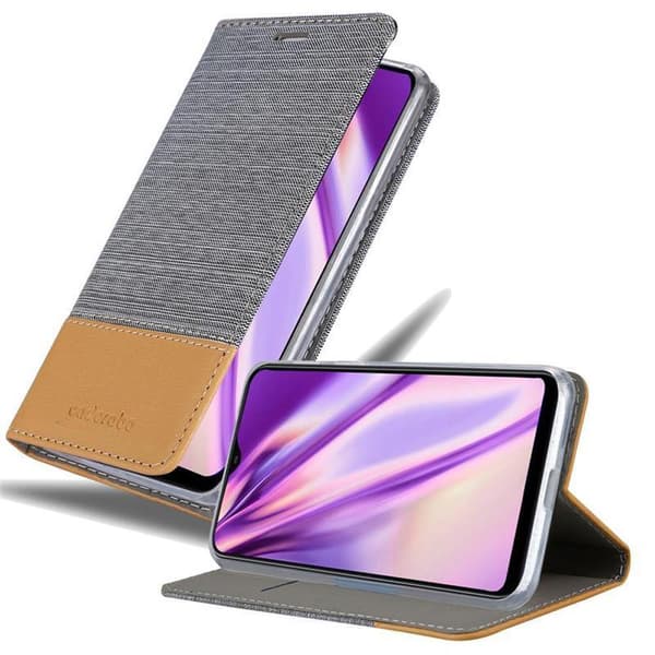 Samsung Galaxy A10 / M10 Suojakotelo Suojakuori Lompakkokotelo Matkapuhelinkotelo jossa magneettisuljenta, jalusta-toiminto ja korttitasku VAALEAN HARMAA RUSKEA
