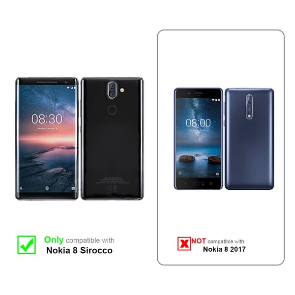 Nokia 8 Sirocco Suojakotelo Suojakuori Lompakkokotelo Matkapuhelinkotelo jossa magneettisuljenta, jalusta-toiminto ja korttitasku