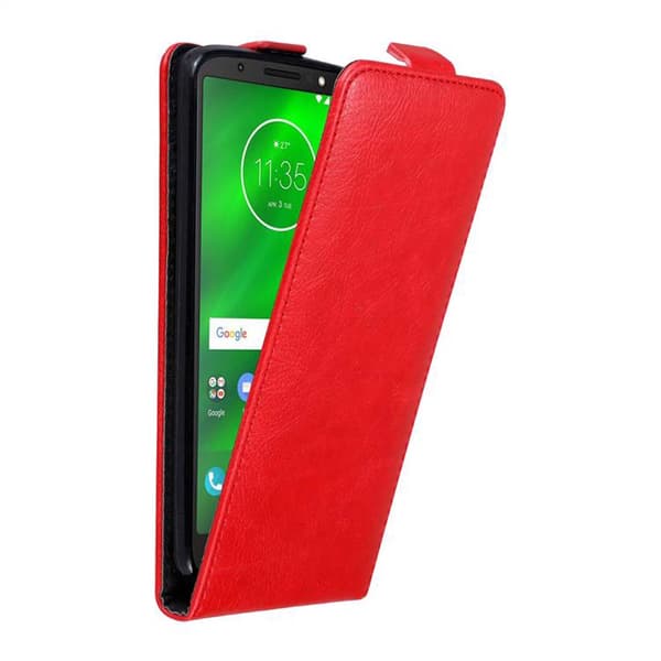 Skyddsfodral för Motorola MOTO G6 Fodral Skal i flipdesign med magnetisk stängning Case Cover ÄPPLE RÖD