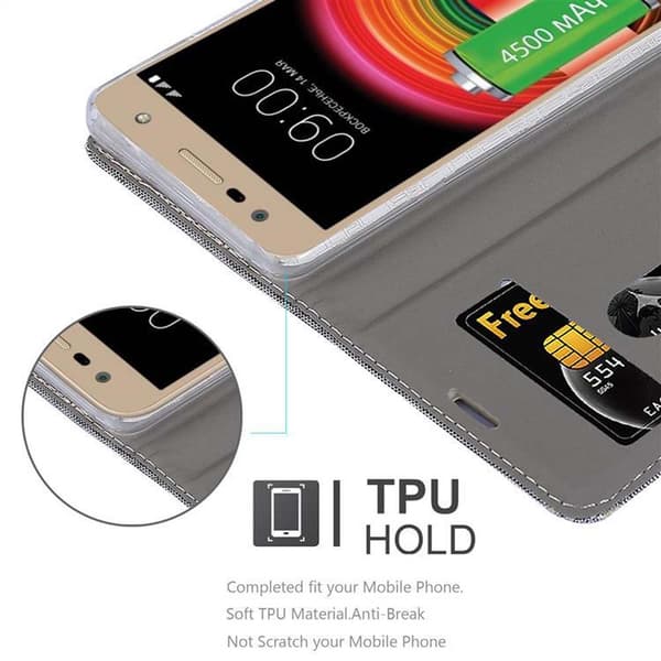 LG X POWER 2 Skal Plånboksfodral med magnetisk stängning, ståfunktion och kortficka