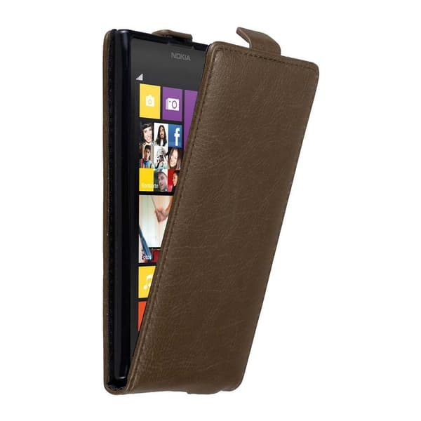 Deksel til Nokia Lumia 1020 Flip Etui med magnetisk lukking KAFFEBRUNN