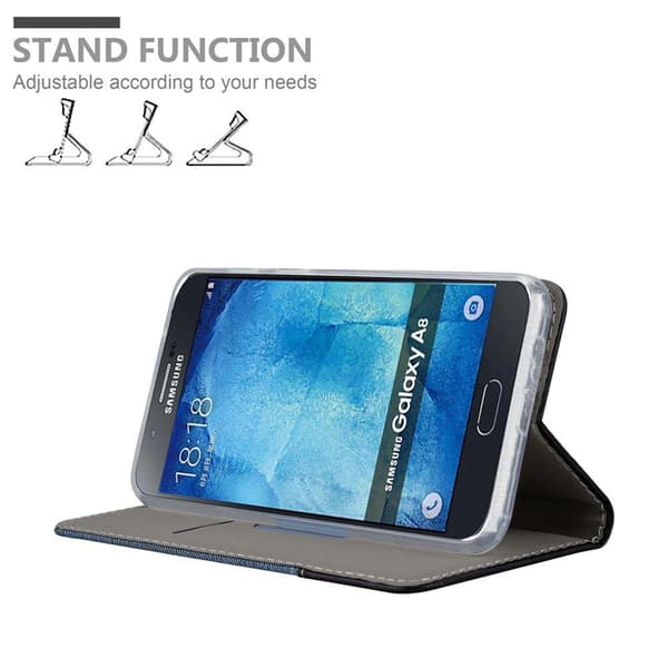 Samsung Galaxy A8 2015 Suojakotelo Suojakuori Lompakkokotelo Matkapuhelinkotelo jossa magneettisuljenta, jalusta-toiminto ja korttitasku
