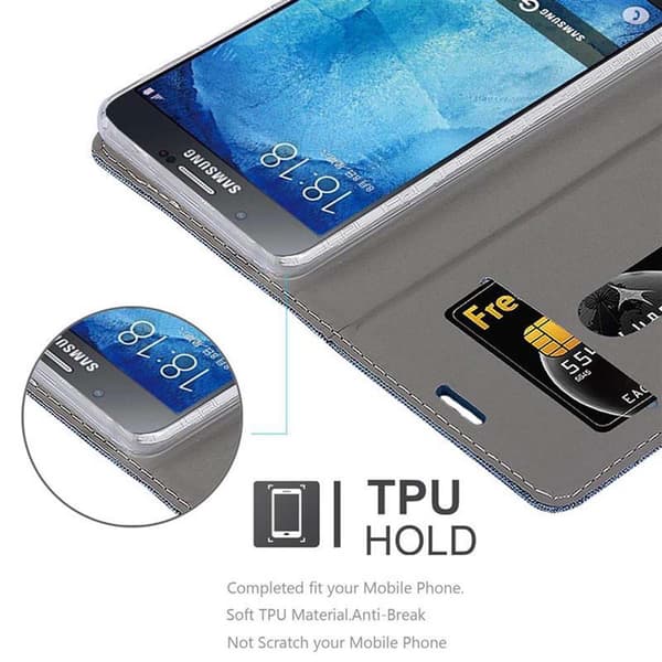 Samsung Galaxy A8 2015 Suojakotelo Suojakuori Lompakkokotelo Matkapuhelinkotelo jossa magneettisuljenta, jalusta-toiminto ja korttitasku