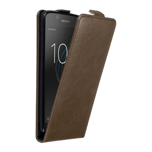 Deksel til Sony Xperia L1 Flip Etui med magnetisk lukking KAFFEBRUNN Deksel til Sony Xperia L1 Flip Etui med magnetisk lukking KAFFEBRUNN