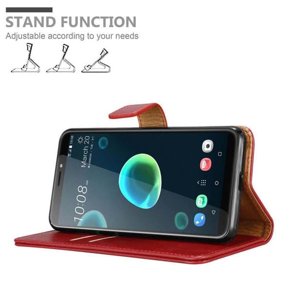 HTC Desire 12 PLUS Suojakotelo Suojakuori Lompakkokotelo Matkapuhelinkotelo jossa magneettisuljenta, jalusta-toiminto ja korttitasku