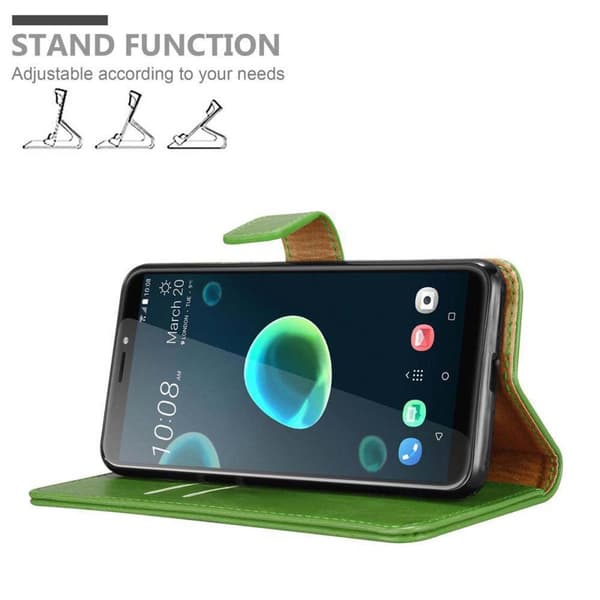 HTC Desire 12 PLUS Suojakotelo Suojakuori Lompakkokotelo Matkapuhelinkotelo jossa magneettisuljenta, jalusta-toiminto ja korttitasku