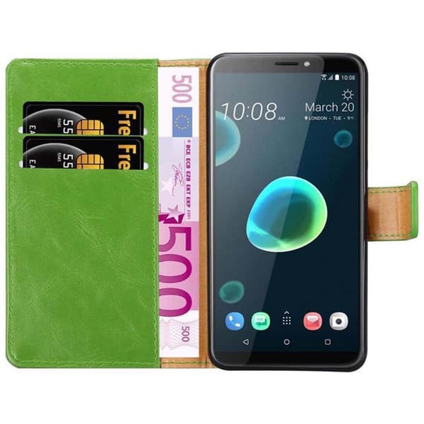HTC Desire 12 PLUS Suojakotelo Suojakuori Lompakkokotelo Matkapuhelinkotelo jossa magneettisuljenta, jalusta-toiminto ja korttitasku
