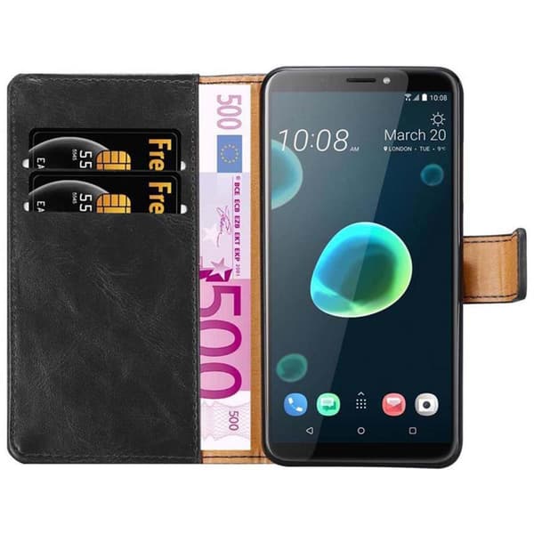 HTC Desire 12 PLUS Suojakotelo Suojakuori Lompakkokotelo Matkapuhelinkotelo jossa magneettisuljenta, jalusta-toiminto ja korttitasku