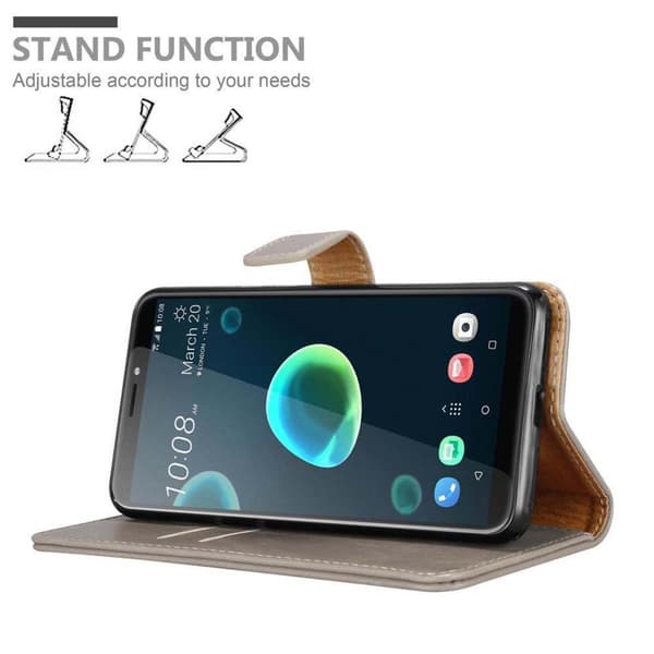 HTC Desire 12 PLUS Suojakotelo Suojakuori Lompakkokotelo Matkapuhelinkotelo jossa magneettisuljenta, jalusta-toiminto ja korttitasku