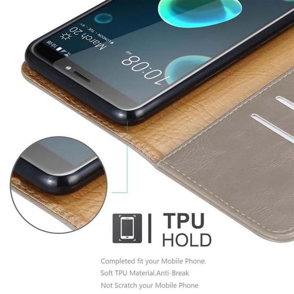 HTC Desire 12 PLUS Suojakotelo Suojakuori Lompakkokotelo Matkapuhelinkotelo jossa magneettisuljenta, jalusta-toiminto ja korttitasku