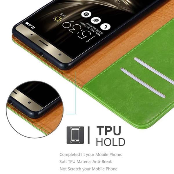 Deksel til Asus ZenFone 3 DELUXE Lommebokdeksel med magnetisk lukking, stativfunksjon og kortlomme