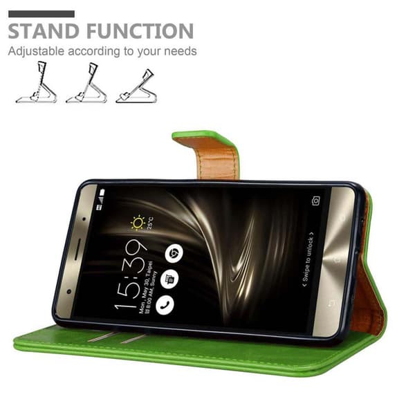 Deksel til Asus ZenFone 3 DELUXE Lommebokdeksel med magnetisk lukking, stativfunksjon og kortlomme