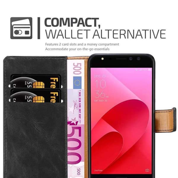 Deksel til Asus ZenFone 4 Selfie PRO Lommebokdeksel med magnetisk lukking, stativfunksjon og kortlomme