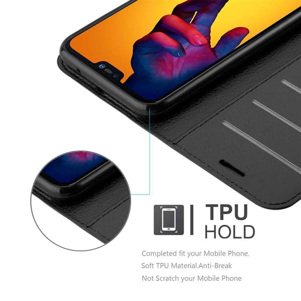 Huawei P20 LITE 2018 / NOVA 3E Suojakotelo Lompakkokotelo Matkapuhelinkotelo Suojakuori jossa magneettisuljenta, jalusta-toiminto ja korttitasku