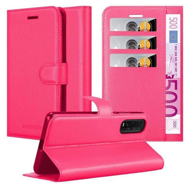 Deksel til Oppo FIND X2 Lommebokdeksel med magnetisk lukking, stativfunksjon og kortlomme KIRSKY ROSA