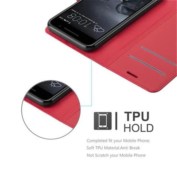 HTC ONE A9 Suojakotelo Lompakkokotelo Matkapuhelinkotelo Suojakuori jossa magneettisuljenta, jalusta-toiminto ja korttitasku