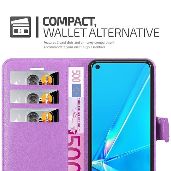 Oppo A92 Plånboksfodral Fodral Skal Case med magnetisk stängning, ståfunktion och kortplats