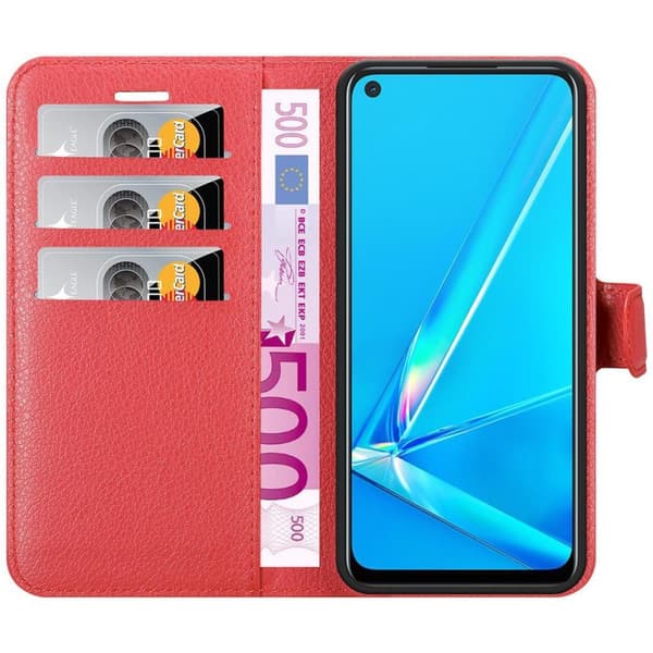 Deksel til Oppo A92 Lommebokdeksel med magnetisk lukking, stativfunksjon og kortlomme