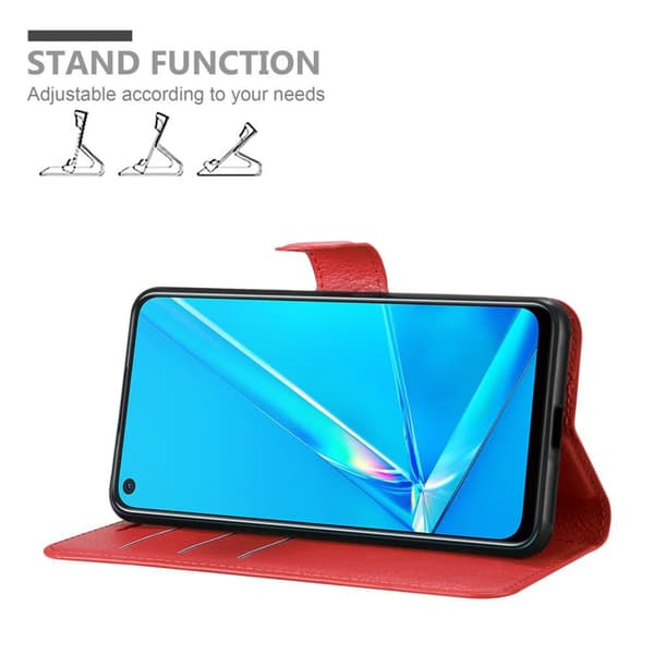 Deksel til Oppo A92 Lommebokdeksel med magnetisk lukking, stativfunksjon og kortlomme