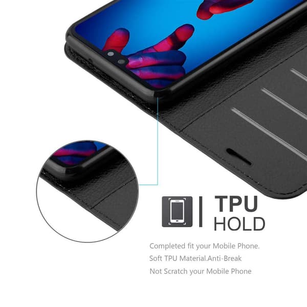 Huawei P20 Suojakotelo Lompakkokotelo Matkapuhelinkotelo Suojakuori jossa magneettisuljenta, jalusta-toiminto ja korttitasku