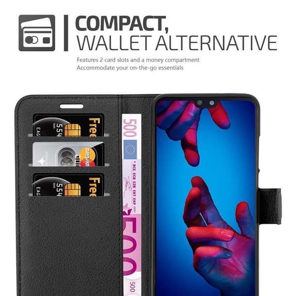 Huawei P20 Suojakotelo Lompakkokotelo Matkapuhelinkotelo Suojakuori jossa magneettisuljenta, jalusta-toiminto ja korttitasku