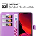 Miniatyrbild 4 av 8: iPhone 12 MINI Plånboksfodral Fodral Skal Case med magnetisk stängning, ståfunktion och kortplats
