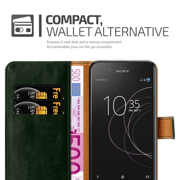 Sony Xperia XZ1 Suojakotelo Suojakuori Lompakkokotelo Matkapuhelinkotelo jossa magneettisuljenta, jalusta-toiminto ja korttitasku