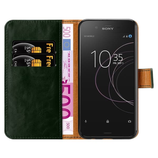 Deksel til Sony Xperia XZ1 Lommebokdeksel med magnetisk lukking, stativfunksjon og kortlomme