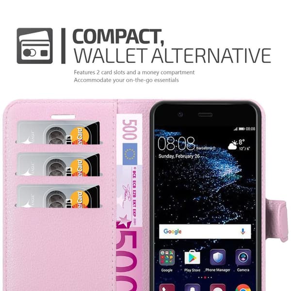 Huawei P10 Suojakotelo Lompakkokotelo Matkapuhelinkotelo Suojakuori jossa magneettisuljenta, jalusta-toiminto ja korttitasku