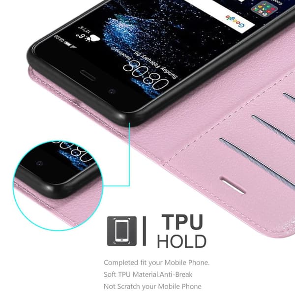 Huawei P10 Suojakotelo Lompakkokotelo Matkapuhelinkotelo Suojakuori jossa magneettisuljenta, jalusta-toiminto ja korttitasku