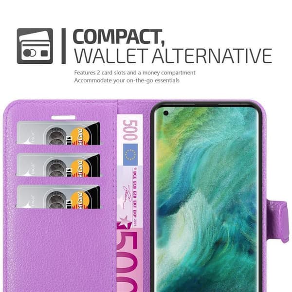Oppo FIND X2 PRO Suojakotelo Lompakkokotelo Matkapuhelinkotelo Suojakuori jossa magneettisuljenta, jalusta-toiminto ja korttitasku