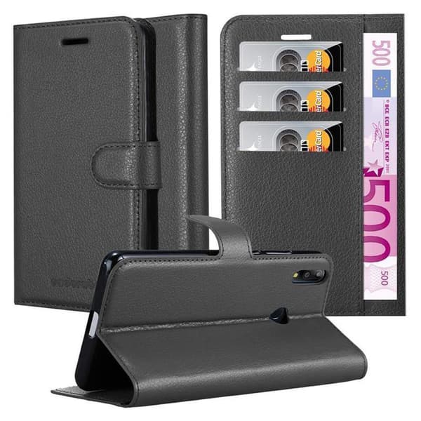 Asus ZenFone MAX PRO M2 (6.3 tum) Plånboksfodral Fodral Skal Case med magnetisk stängning, ståfunktion och kortplats FANTOM SVART
