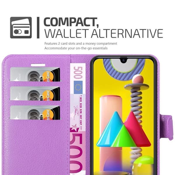 Samsung Galaxy M31 Suojakotelo Lompakkokotelo Matkapuhelinkotelo Suojakuori jossa magneettisuljenta, jalusta-toiminto ja korttitasku